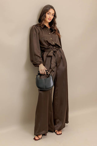 SUGAR BROWNIE WOVEN JUMPSUIT - By Baano