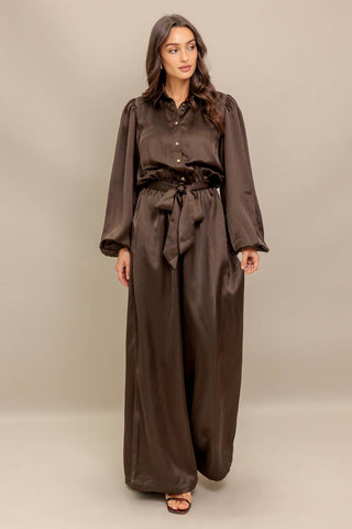 SUGAR BROWNIE WOVEN JUMPSUIT - By Baano