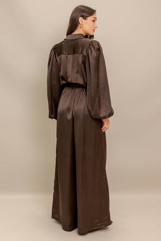 SUGAR BROWNIE WOVEN JUMPSUIT - By Baano