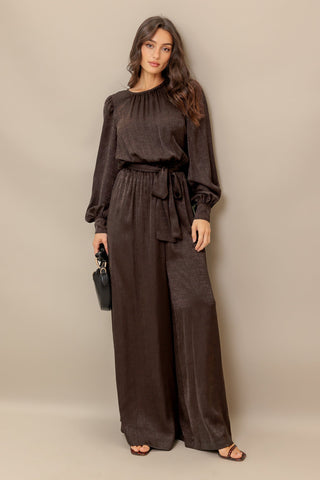 ESPRESSO WHISPER WOVEN JUMPSUIT - By Baano