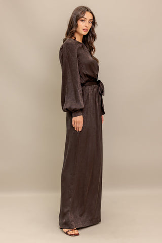 ESPRESSO WHISPER WOVEN JUMPSUIT - By Baano