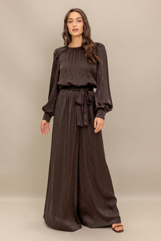 ESPRESSO WHISPER WOVEN JUMPSUIT - By Baano