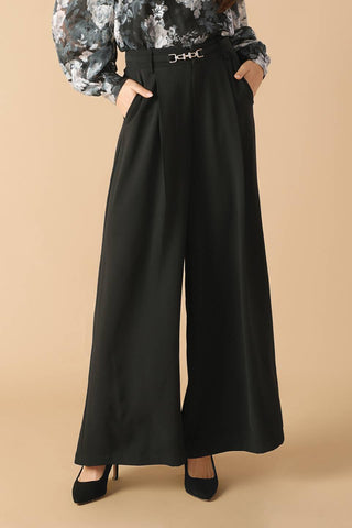 SWEET HARMONY BLACK WOVEN PANTS - By Baano