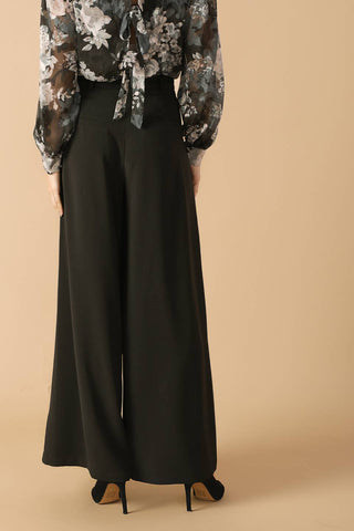 SWEET HARMONY BLACK WOVEN PANTS - By Baano