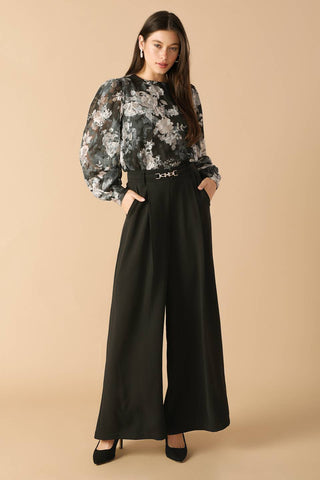 SWEET HARMONY BLACK WOVEN PANTS - By Baano