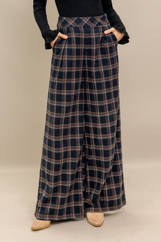 LATTE SUNDAY WOVEN PLAID PANTS - By Baano