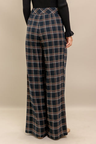LATTE SUNDAY WOVEN PLAID PANTS - By Baano