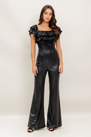 ANGEL EYES COATED WOVEN JUMPSUIT - By Baano