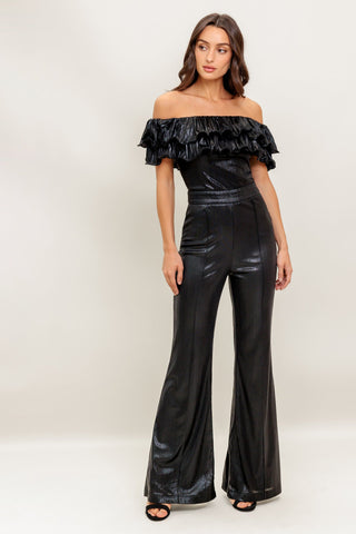 ANGEL EYES COATED WOVEN JUMPSUIT - By Baano