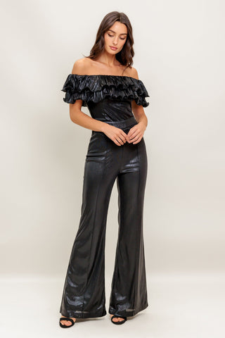 ANGEL EYES COATED WOVEN JUMPSUIT - By Baano