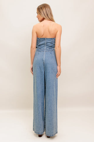 URBAN HARNESS DENIM JUMPSUIT - By Baano