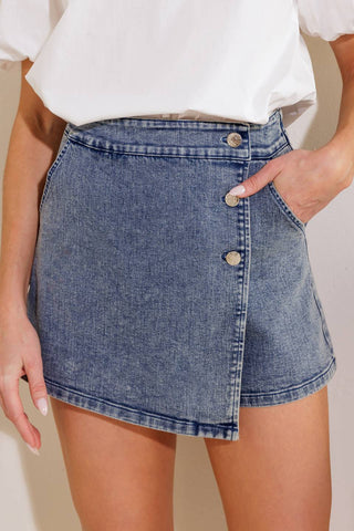 DISTANT SUN DENIM SKORT - By Baano