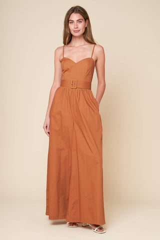 ELEVATED ICON BROWN WOVEN JUMPSUIT - By Baano