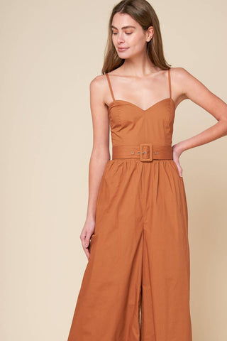 ELEVATED ICON BROWN WOVEN JUMPSUIT - By Baano