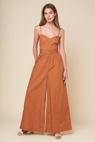 ELEVATED ICON BROWN WOVEN JUMPSUIT - By Baano