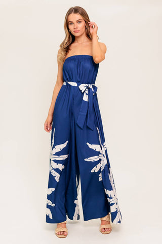 SERENE DAYS NAVY WOVEN JUMPSUIT - By Baano