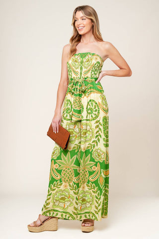 CAMERON MEADOW GREEN WOVEN JUMPSUIT - By Baano