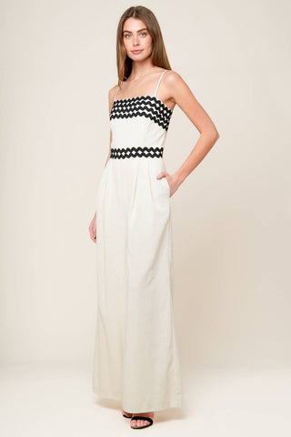MEET AT THE PIER CREAM WOVEN JUMPSUIT - By Baano