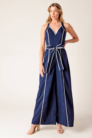 LAYTON NAVY WOVEN MAXI DRESS - By Baano