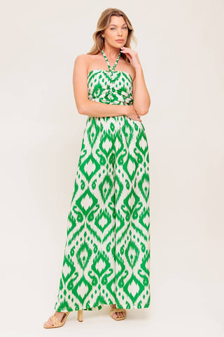 ANGELIC TOUCH GREEN WOVEN JUMPSUIT - By Baano