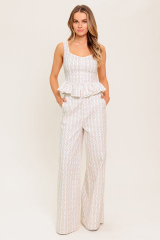 CITRUS FLOW IVORY WOVEN PANTS - By Baano