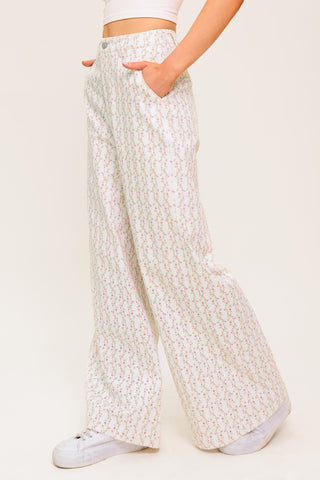 CITRUS FLOW IVORY WOVEN PANTS - By Baano