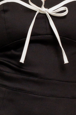 NOIR BOW COUTURE WOVEN SKORT ROMPER - By Baano