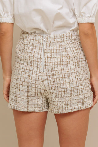 MODERN BALANCE WOVEN TWEED SKORT - By Baano