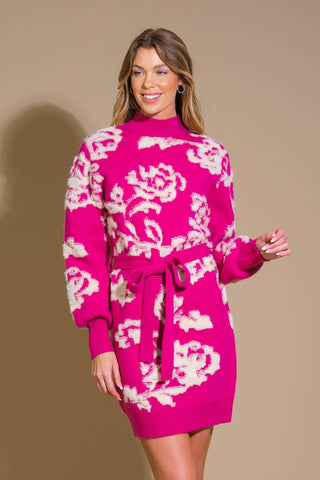 HEART ON DISPLAY SWEATER MINI DRESS - By Baano