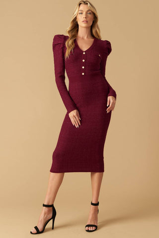 YOUNG LOVE SWEATER MIDI DRESS - By Baano