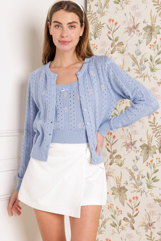 DAYS THAT FADE SWEATER AND CARDIGAN SET - By Baano