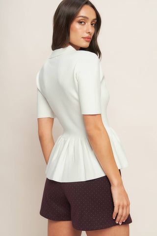 SWEET SERENADE CREAM WOVEN TOP - By Baano