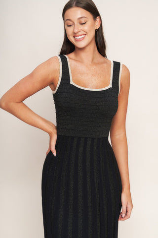 NOIR ÉCLAT SWEATER KNIT MIDI DRESS