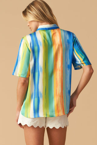 TAKE ME DANCING WOVEN SATIN TOP - By Baano