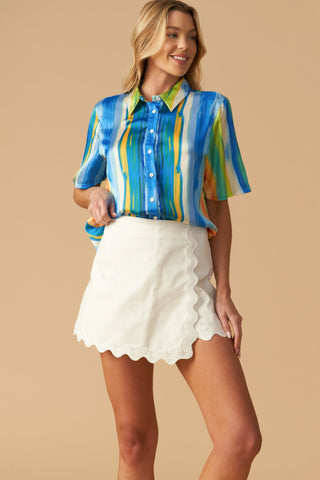 TAKE ME DANCING WOVEN SATIN TOP - By Baano