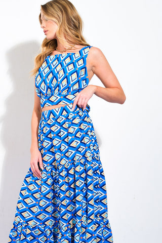 SUMMER JOURNEY WOVEN TOP AND SKIRT SET - By Baano