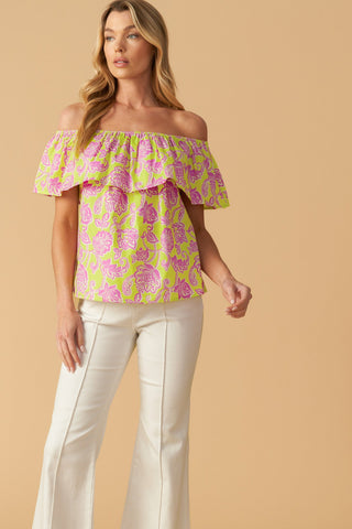 FIND ME UNDER THE PALMS WOVEN TOP - By Baano