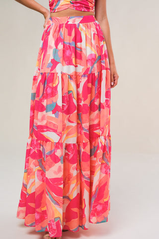 ROMANTICALLY SPEAKING WOVEN TOP AND SKIRT SET - By Baano