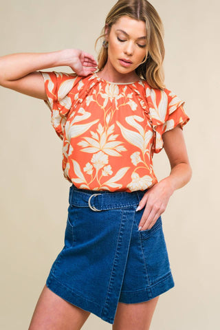 INTO THE SKY WOVEN TOP - By Baano