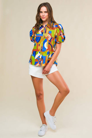 HEART ON DISPLAY WOVEN TOP - By Baano