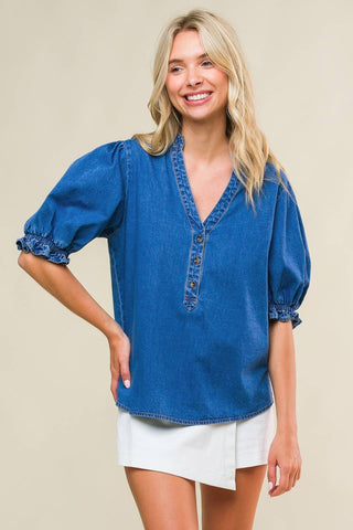 CLOSER TO YOU DENIM TOP - By Baano