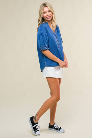 CLOSER TO YOU DENIM TOP - By Baano