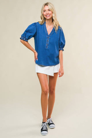 CLOSER TO YOU DENIM TOP - By Baano