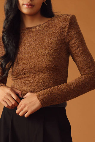 NEVER ENOUGH WOVEN LACE BODYSUIT - By Baano