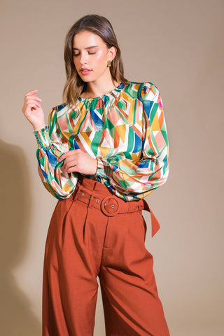 RADIANT POISE WOVEN TOP - By Baano