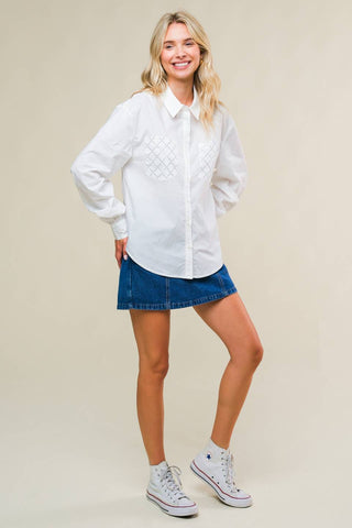 REFINED BREEZE BUTTON-UP TOP - By Baano