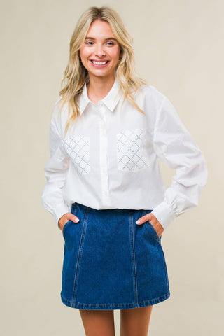 REFINED BREEZE BUTTON-UP TOP - By Baano
