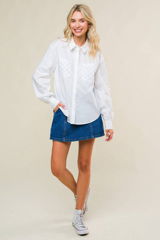 REFINED BREEZE BUTTON-UP TOP - By Baano