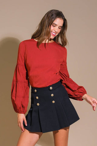 WAVERLY MILLS WOVEN TOP - By Baano