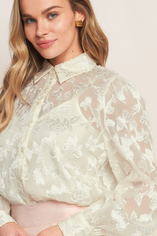 INCREDIBLE LOVE JACQUARD WOVEN TOP - By Baano